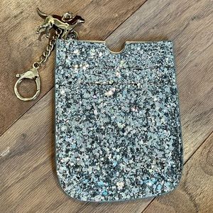 GLITTERY silver phone/ money holder